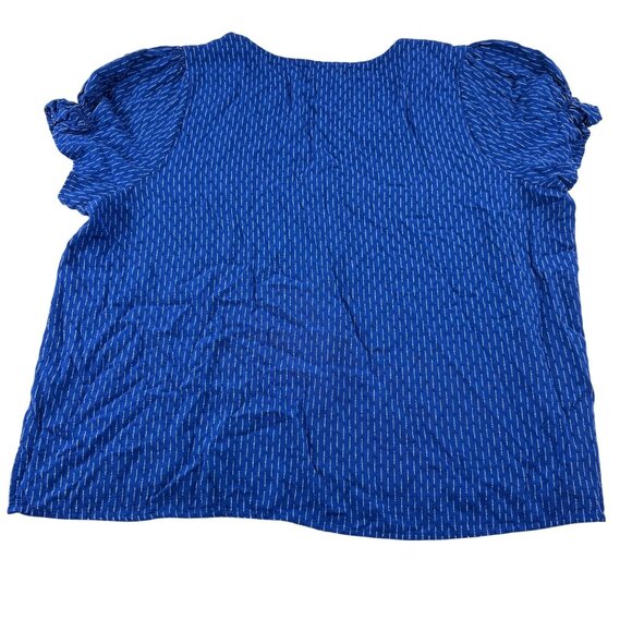 Wonderly Blue Short Sleeve Button-Up Blouse Size 2X Plus - Picture 3 of 6